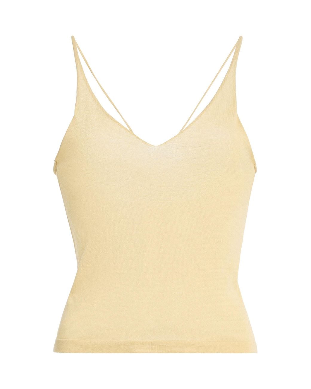 Ziah Natural Cotton-Blend Sheer Knit Cami Top