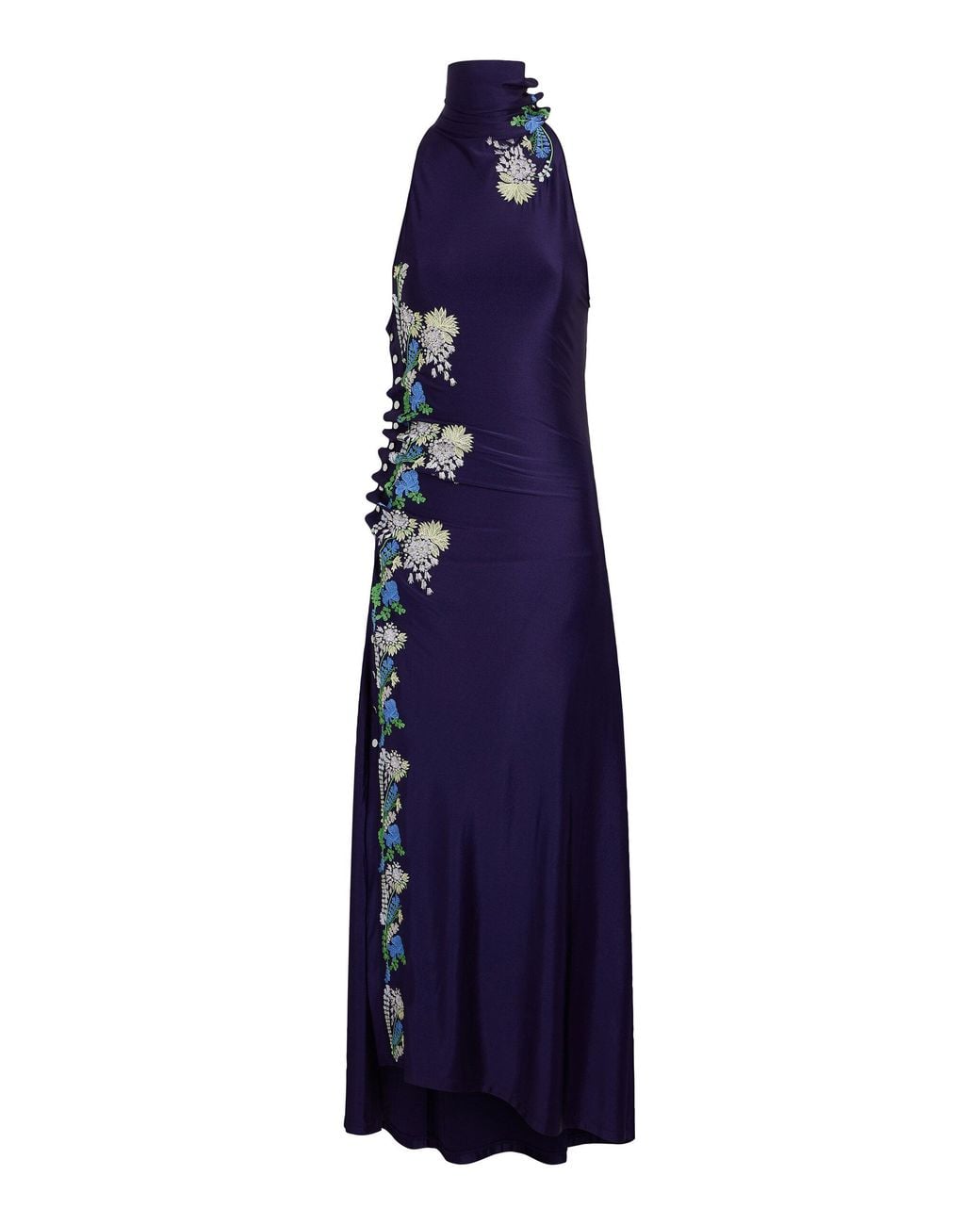 Rabanne Blue Embroidered Maxi Dress
