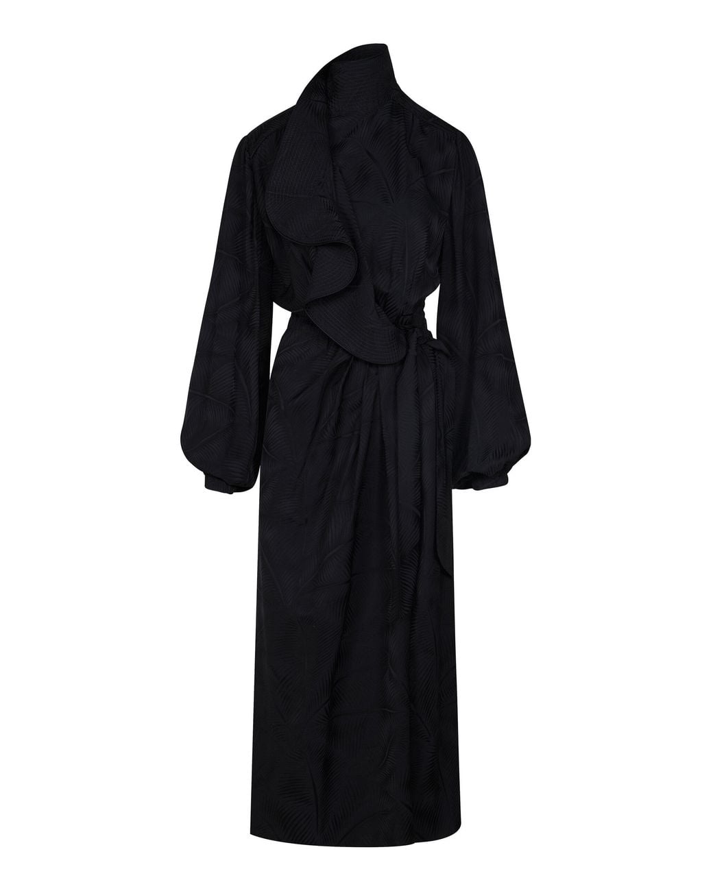Johanna Ortiz Black Rain Secret Wrapped Midi Dress