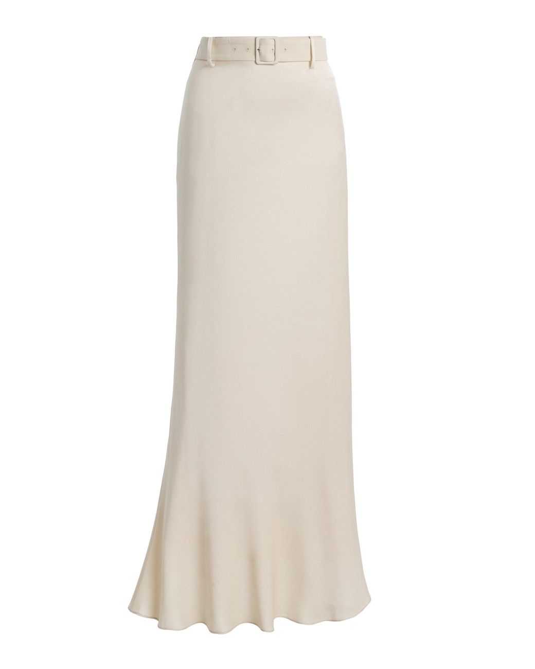 BERNADETTE White Chuck Satin Maxi Skirt