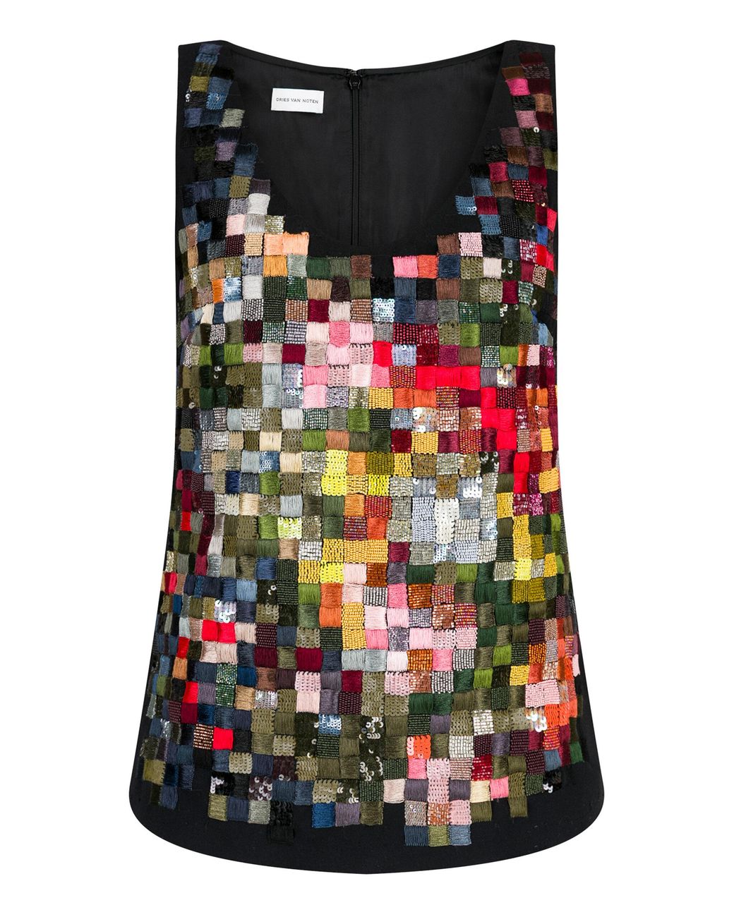 Dries Van Noten Black Croppy Embellished Top