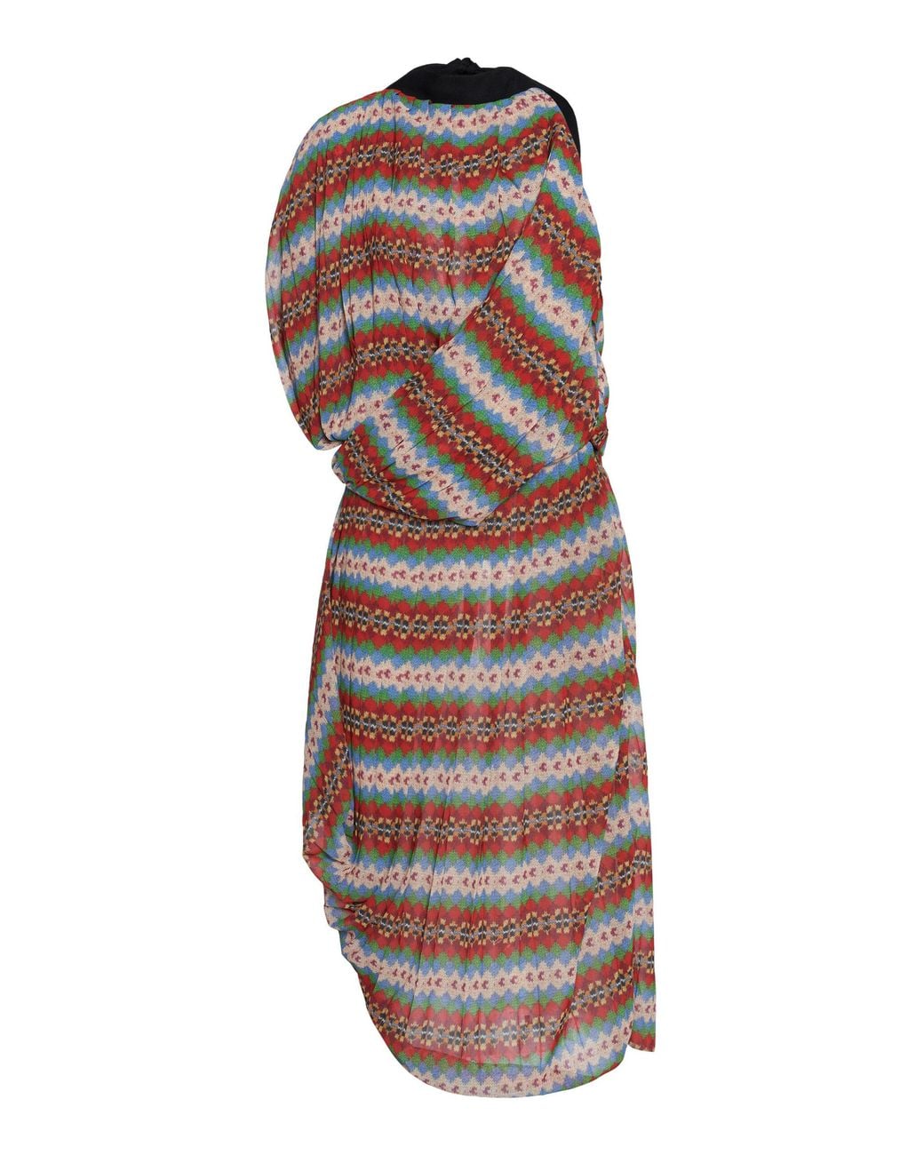 Dries Van Noten Multicolor Duneggio Draped Midi Dress