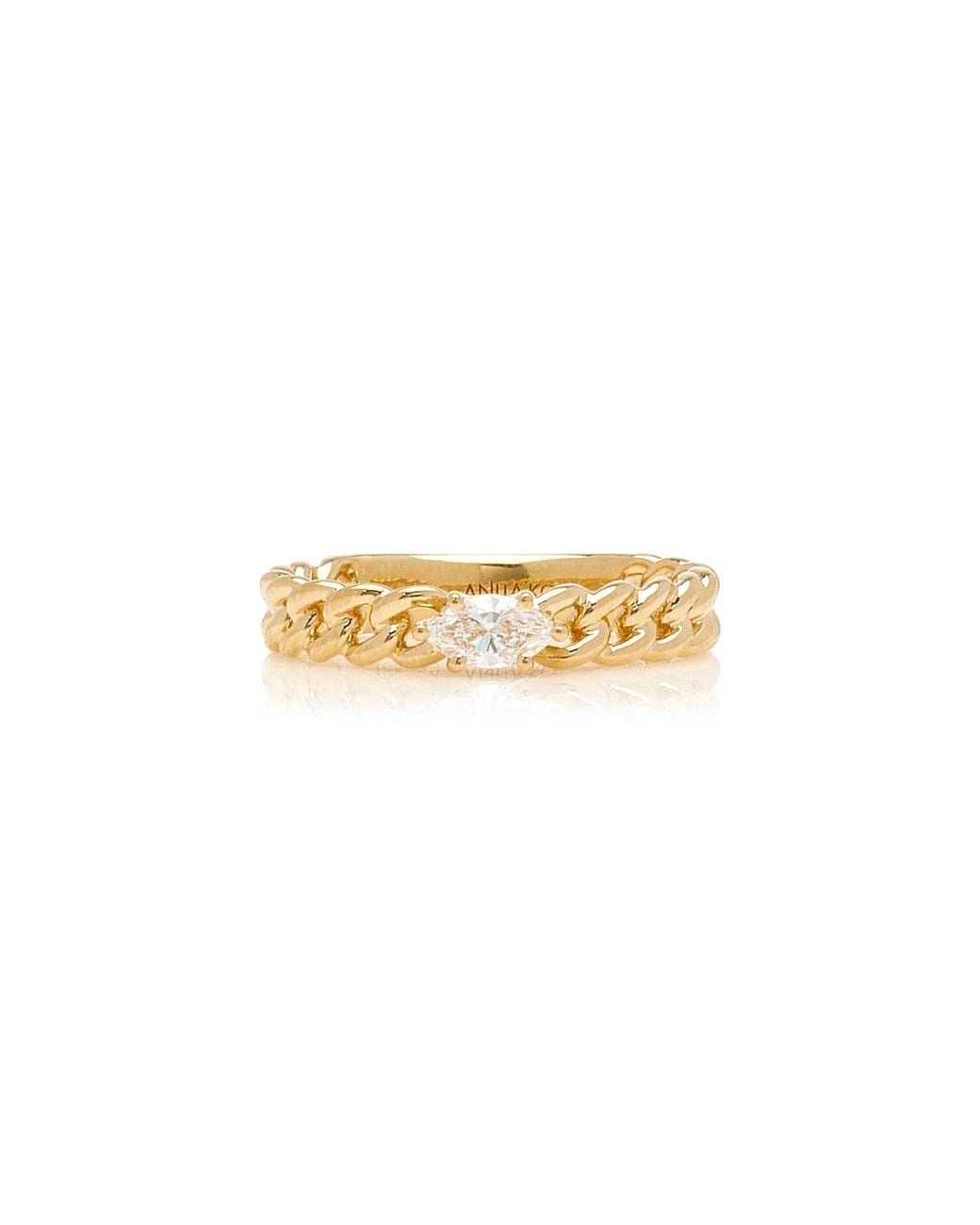 Anita Ko Metallic 18k Yellow Gold Diamond Chain Link Ring