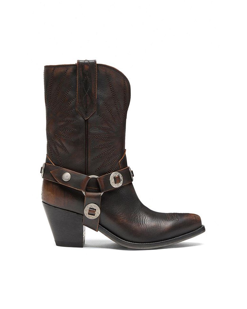 Golden Goose Deluxe Brand Brown 70 Wish Star Low Distressed Leather Boots