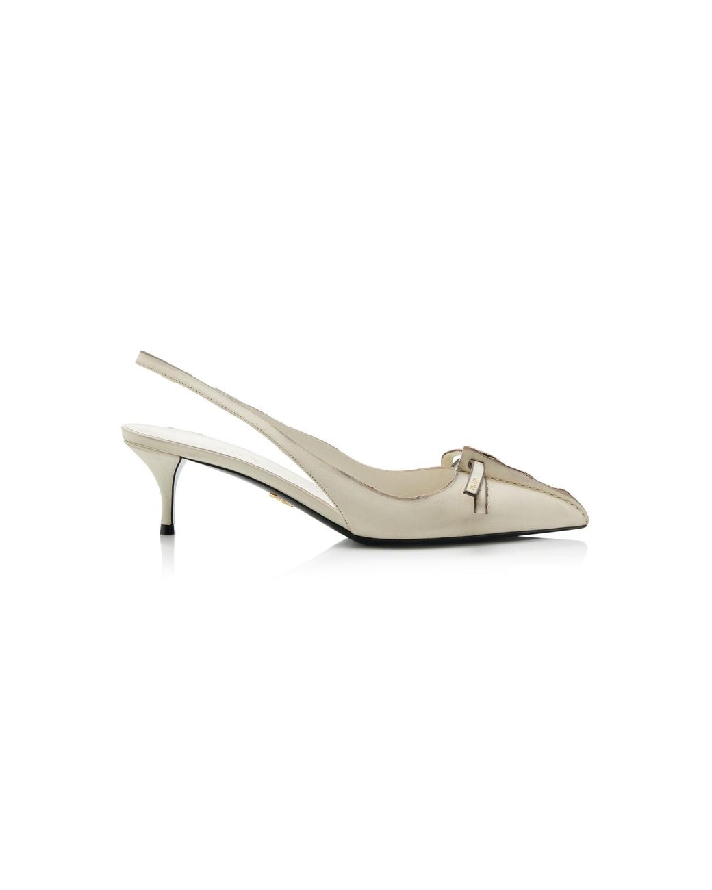 Prada Metallic Antiqued Leather Slingback Pumps