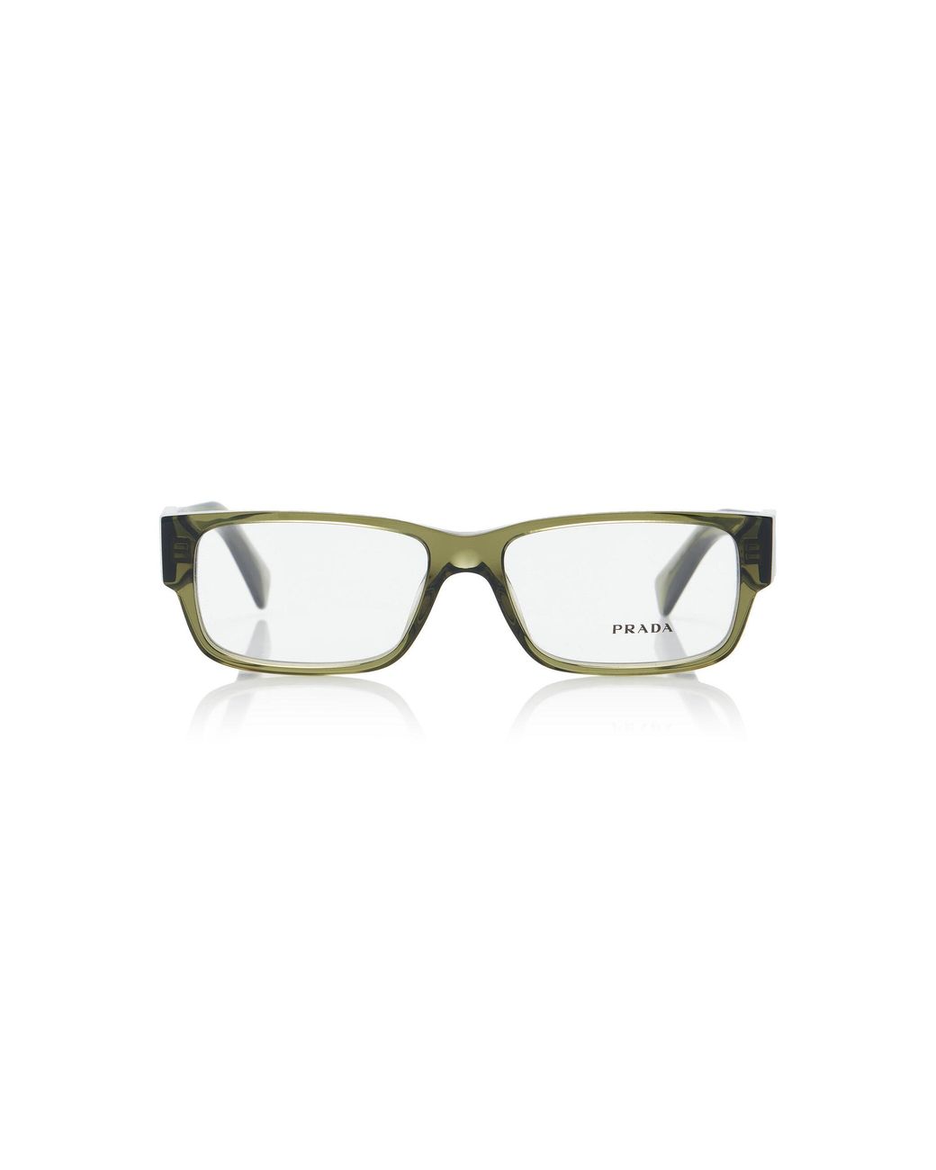 Prada Green Square-Frame Acetate Glasses