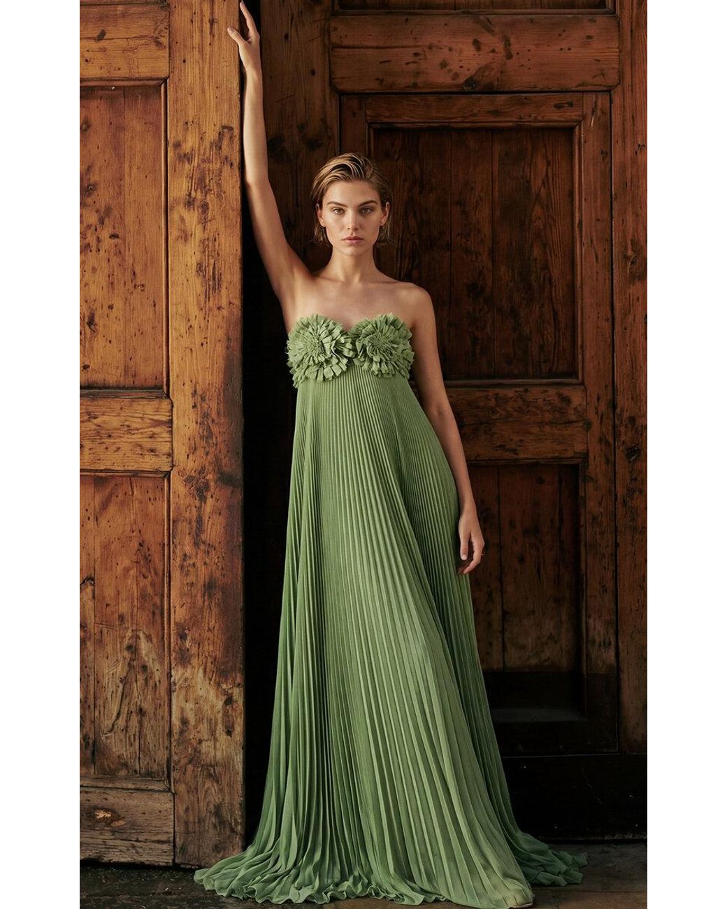 Alexis Odette Chiffon Maxi Dress in Green | Lyst