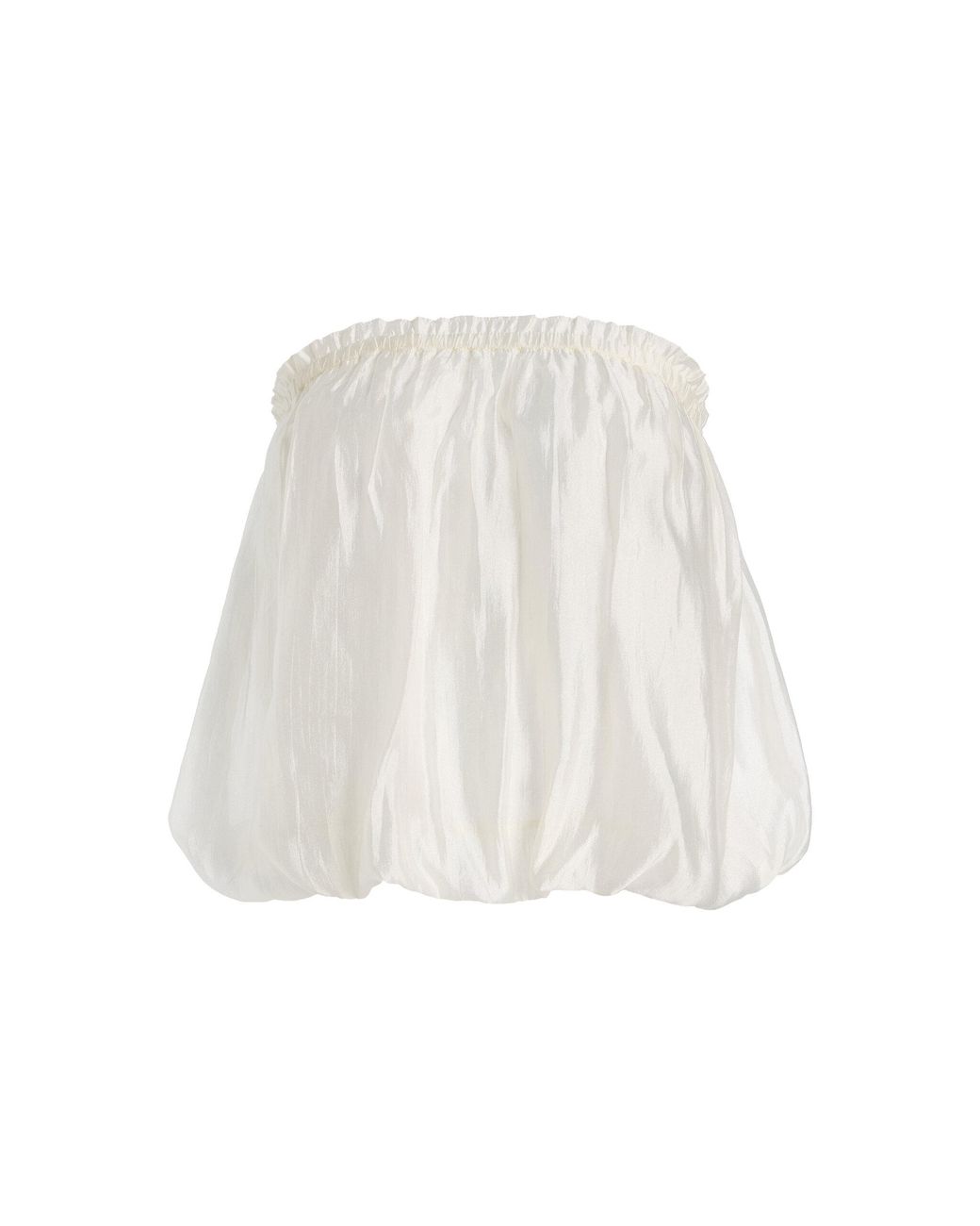 THE GARMENT White Gilian Semi-Sheer Balloon Top