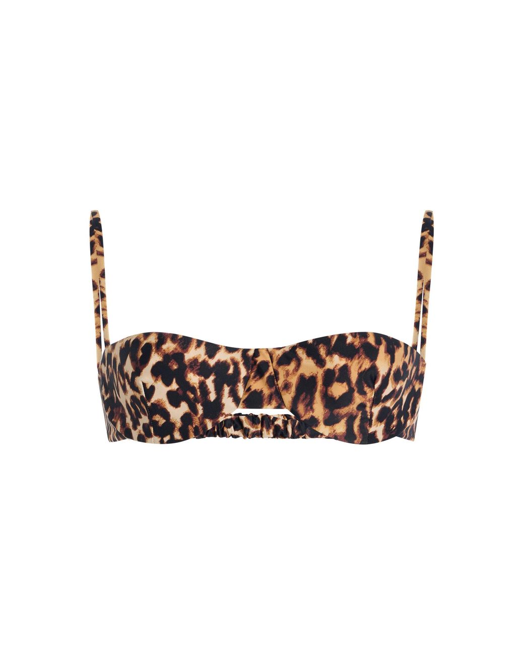 Juillet White Ingrid Leopard-Print Bikini Top