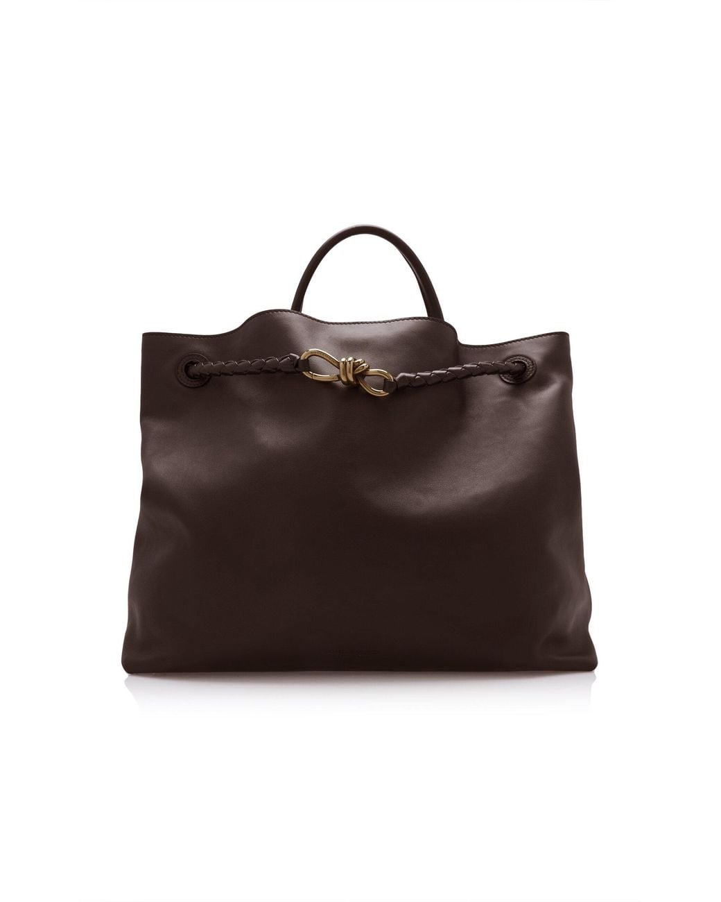 Bottega Veneta Brown Large Andiamo Silky Leather Bag