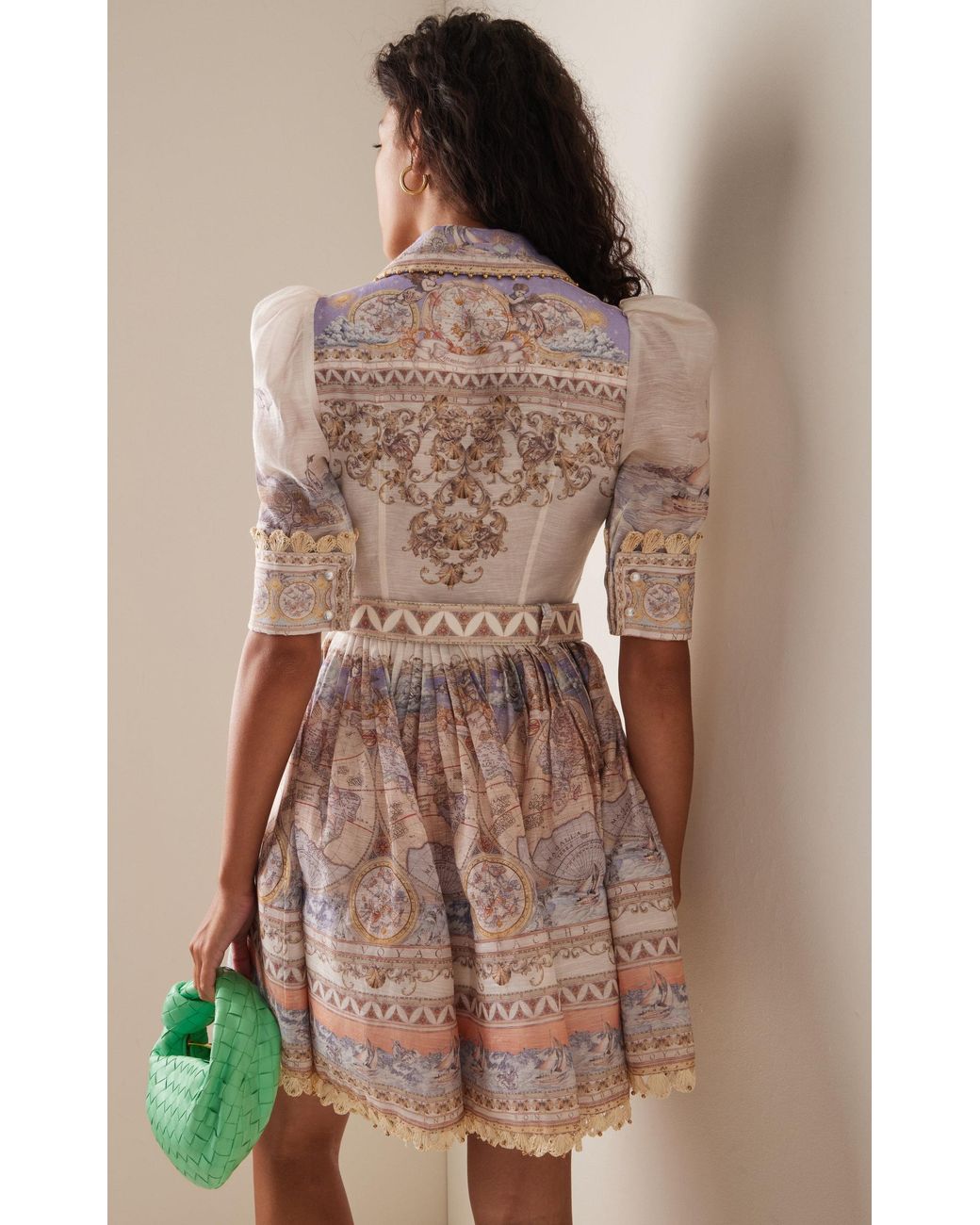chinese dress ladies Zimmermann High Tide Eyelet Mini Dress in Green Sailboats