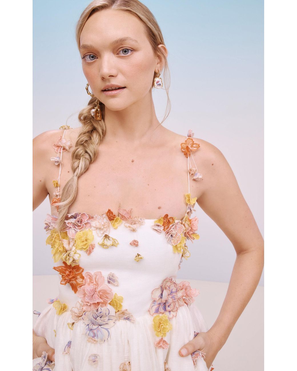 green emerald velvet dress Zimmermann Postcard Embroidered Mini Dress (For Hire) – EKOLUV main image 1