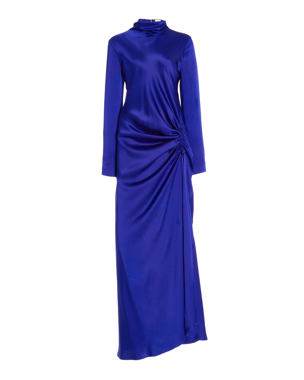LAPOINTE Gathered Satin Gown in Blue | Lyst