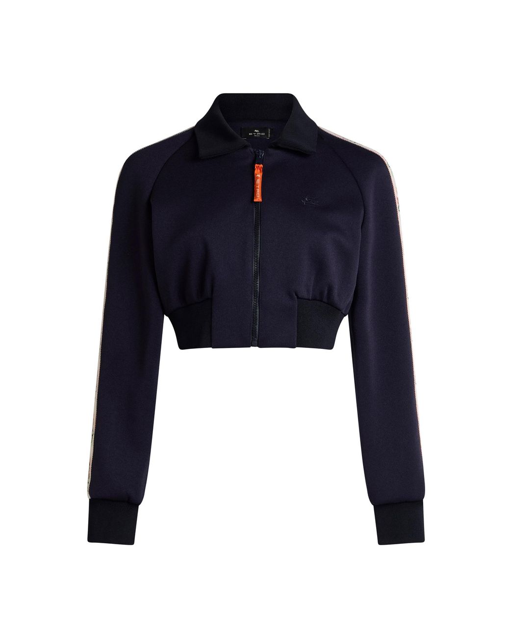 Etro Blue Cropped Scuba Track Jacket