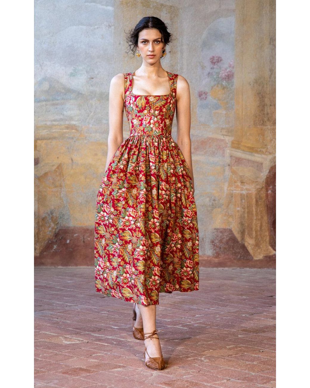 cotton sleep night dress Linen nightdress Full Size Boho Print waist cinched style loose fit Slip Dress Size:2XL