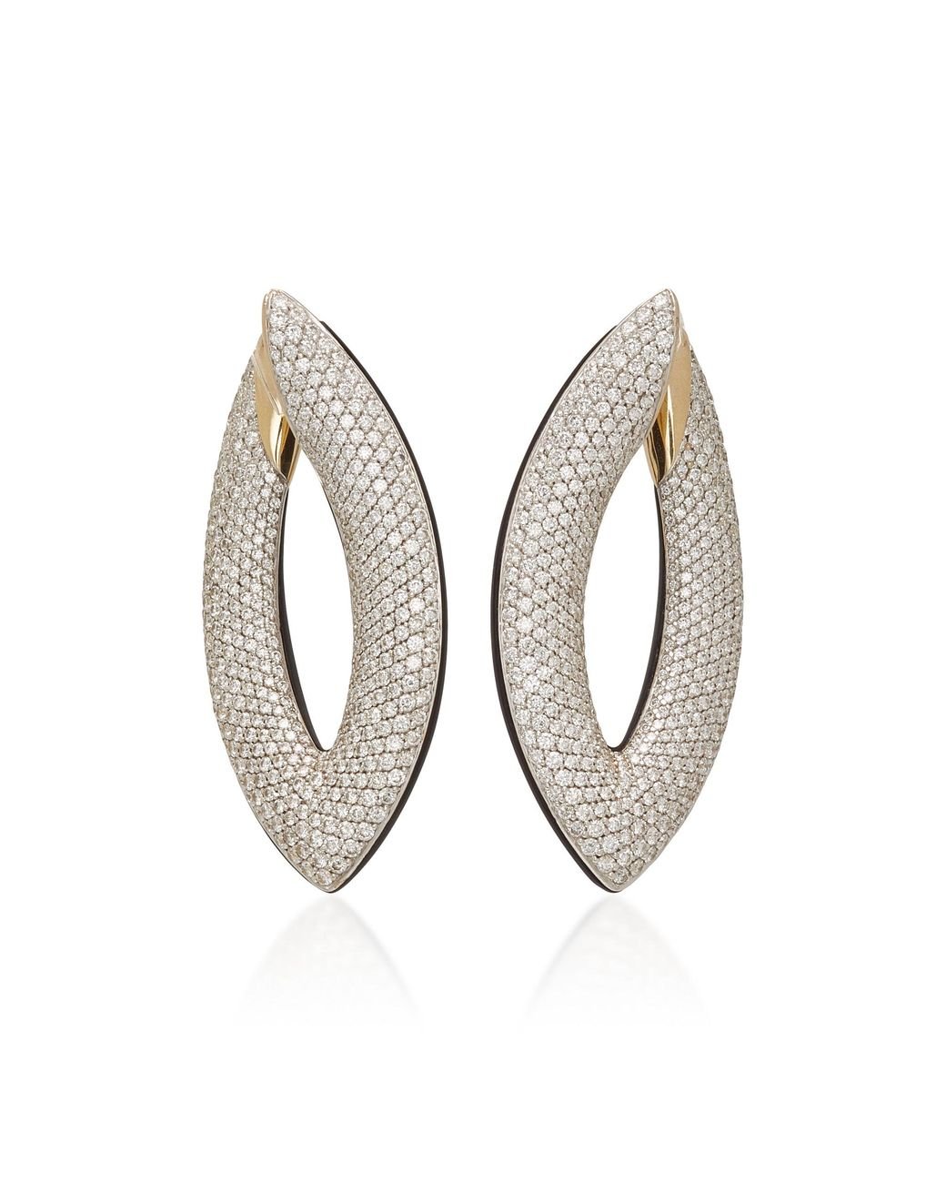 Vhernier 18k White Gold Doppiosenso Earrings | Lyst