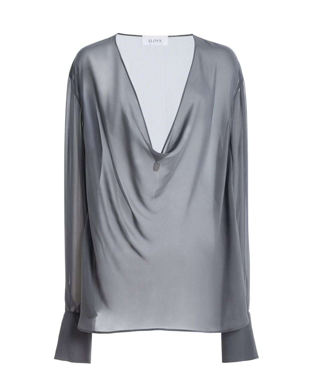 Sloan Gray Exclusive Semi-Sheer Chiffon Top