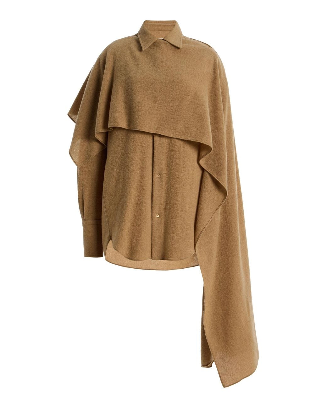 DARKPARK Natural Georgia Scarf-Detailed Wool-Cashmere Shirt