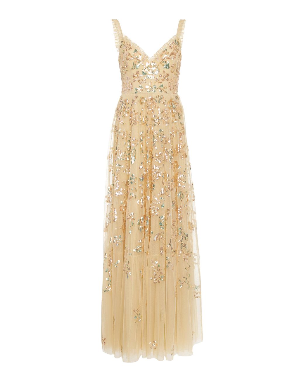 Needle & Thread Valentina Sequin-embroidered Tulle Gown in Yellow ...