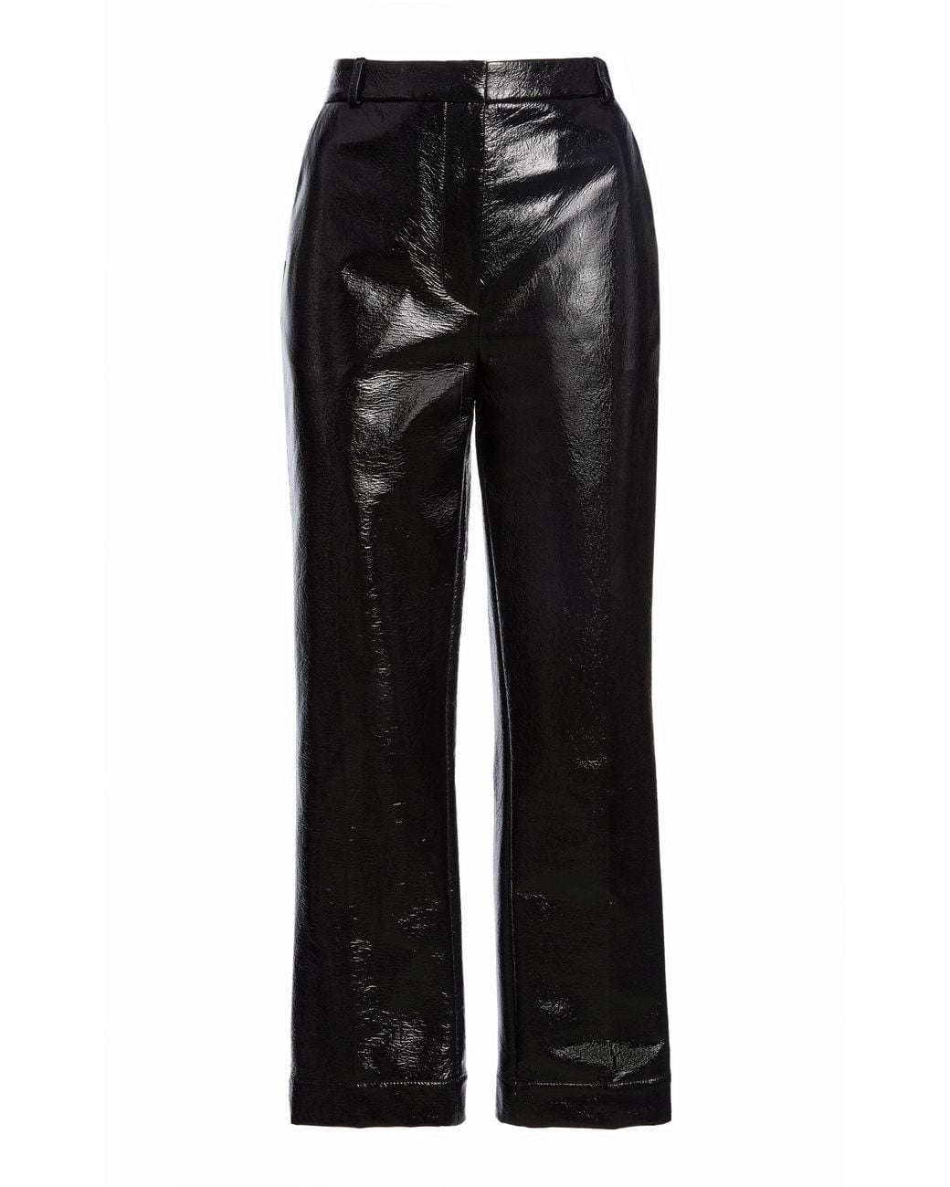 Franchise Black Minnie Crinkled Vinyl Cotton Pants