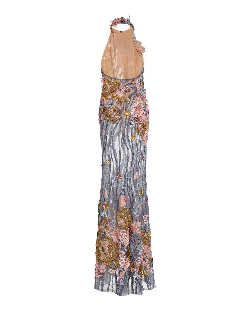 chinese dress ladies Elie Saab Sequined Tulle Gown in Blue main image 0