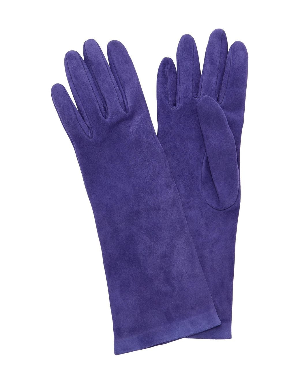 Khaite Blue Remo Suede Mid Gloves