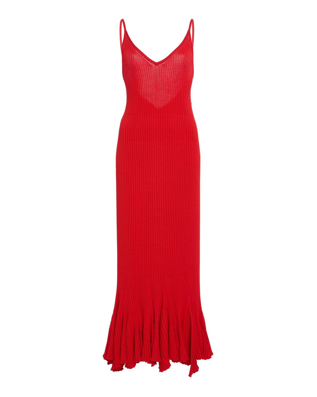 Proenza Schouler Giuditta Ribbed Maxi Dress in Red | Lyst