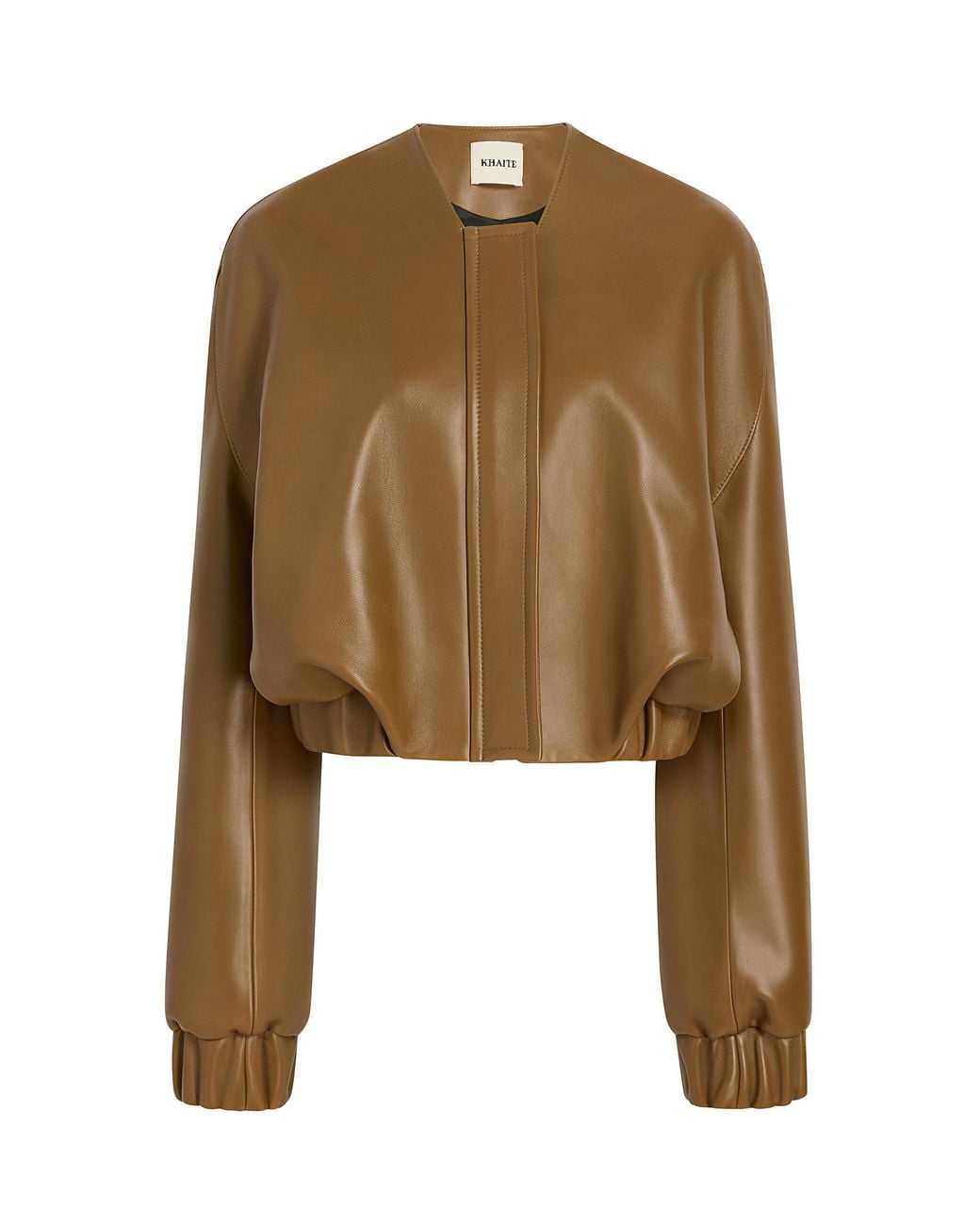 Khaite Green Cordan Plonge Leather Bomber Jacket