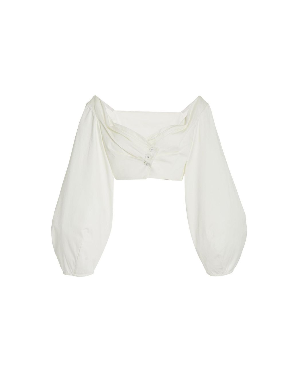 Cult Gaia Mavis Puff-sleeve Cotton Crop Top in White | Lyst