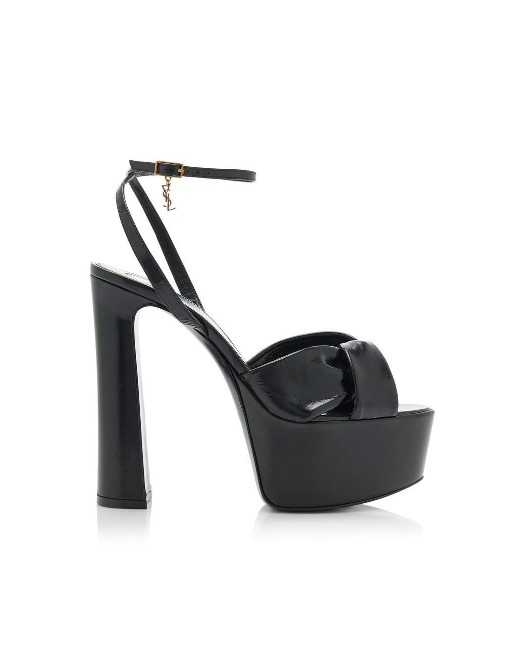 Saint Laurent Black Franciane Leather Platform Sandals