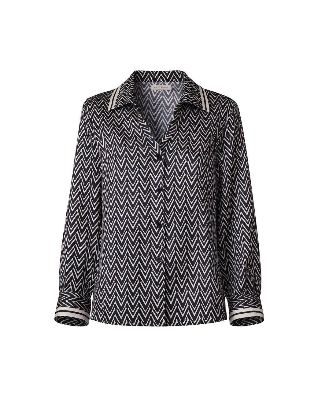 ANDRES OTALORA Black Aun Permance Patterned Blouse
