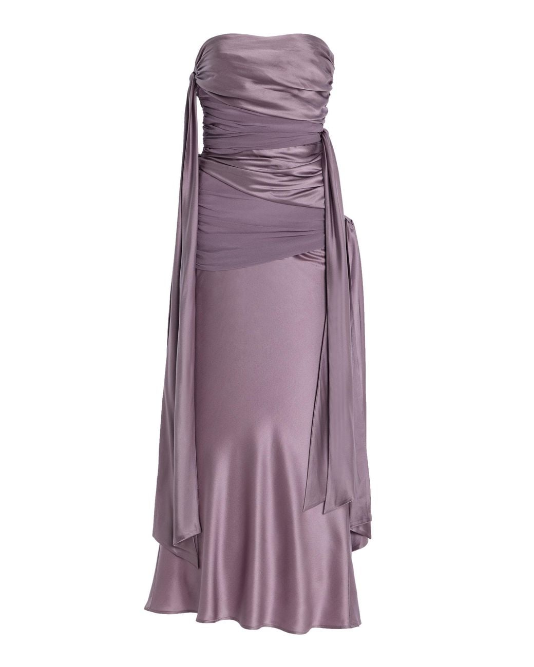 Christopher Esber Purple Knotted Silk Midi Dress