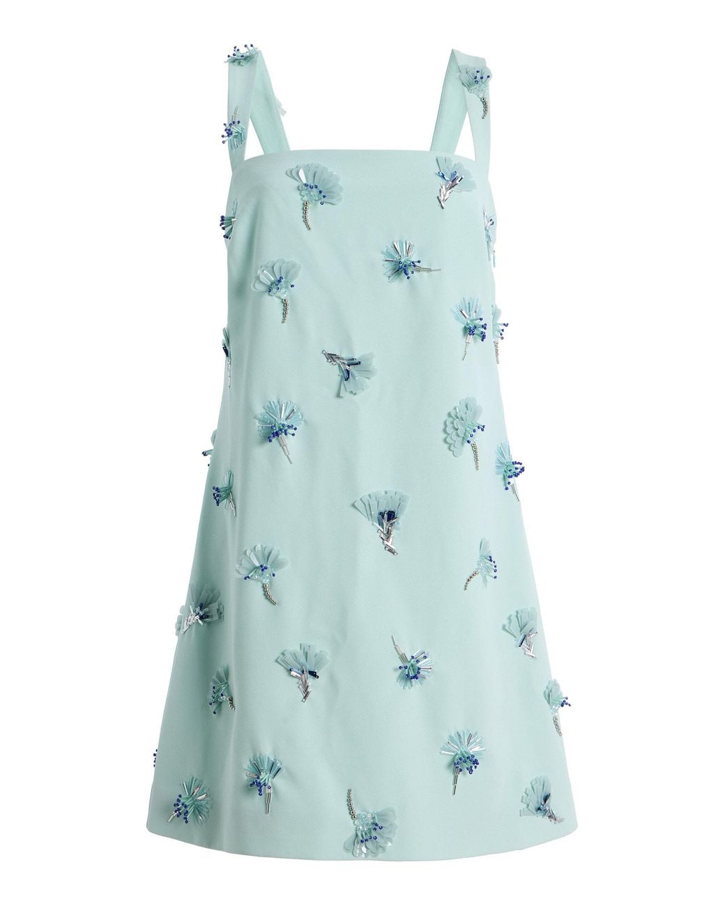 Jonathan Simkhai Blue Ella Embellished Crepe Mini Dress