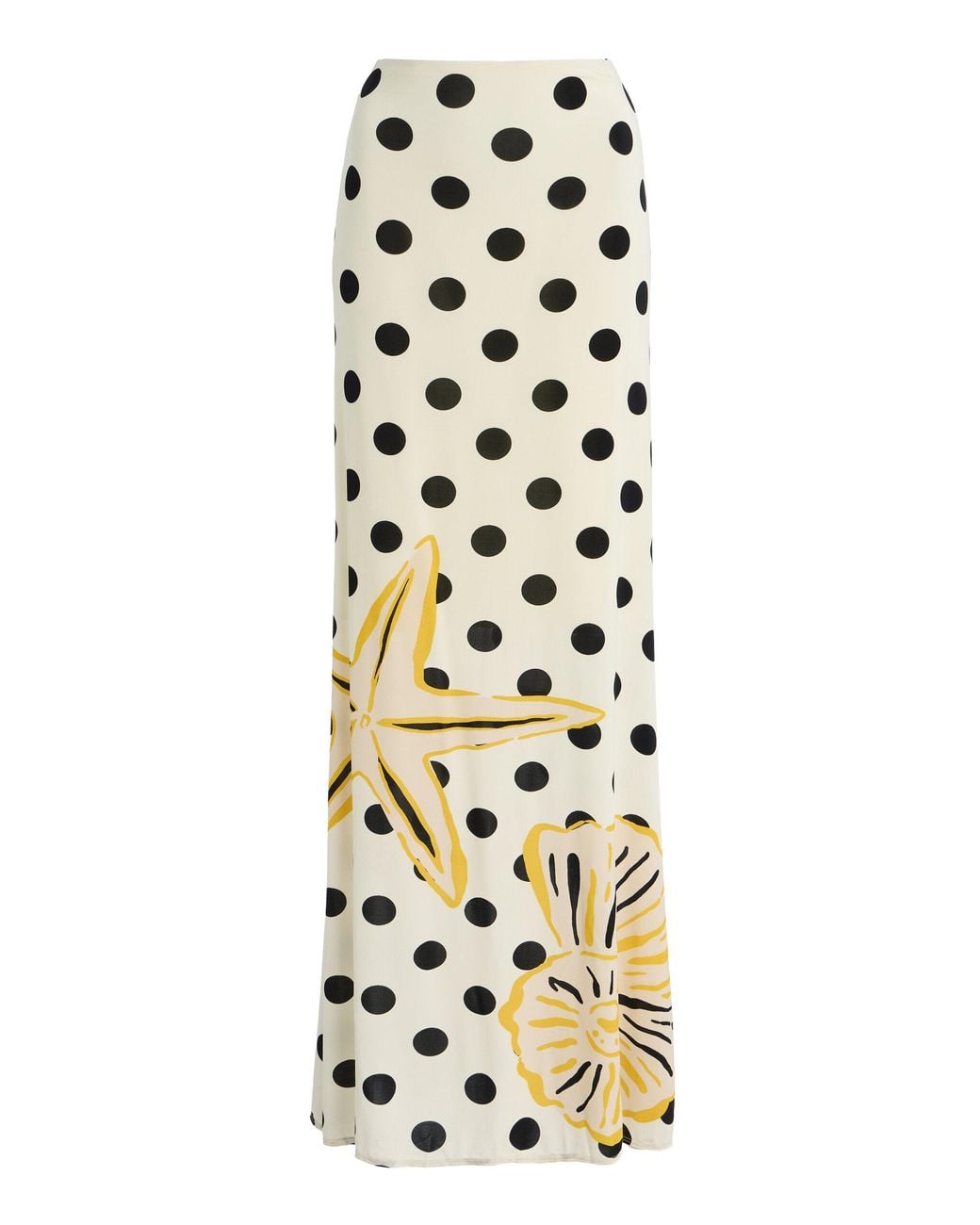 Cala De La Cruz White Halia Printed Maxi Skirt