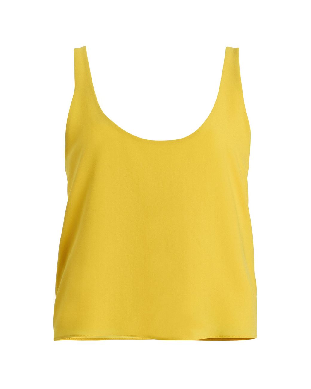 Leset Yellow Ari Crepe Scoop Tank Top