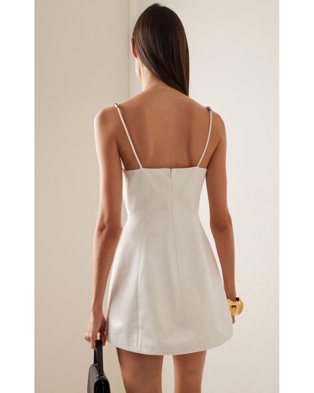 brandon maxwell silk-faille mini dress Brandon Maxwell White Silk Structured Mini Dress - Size US6 at 1stDibs