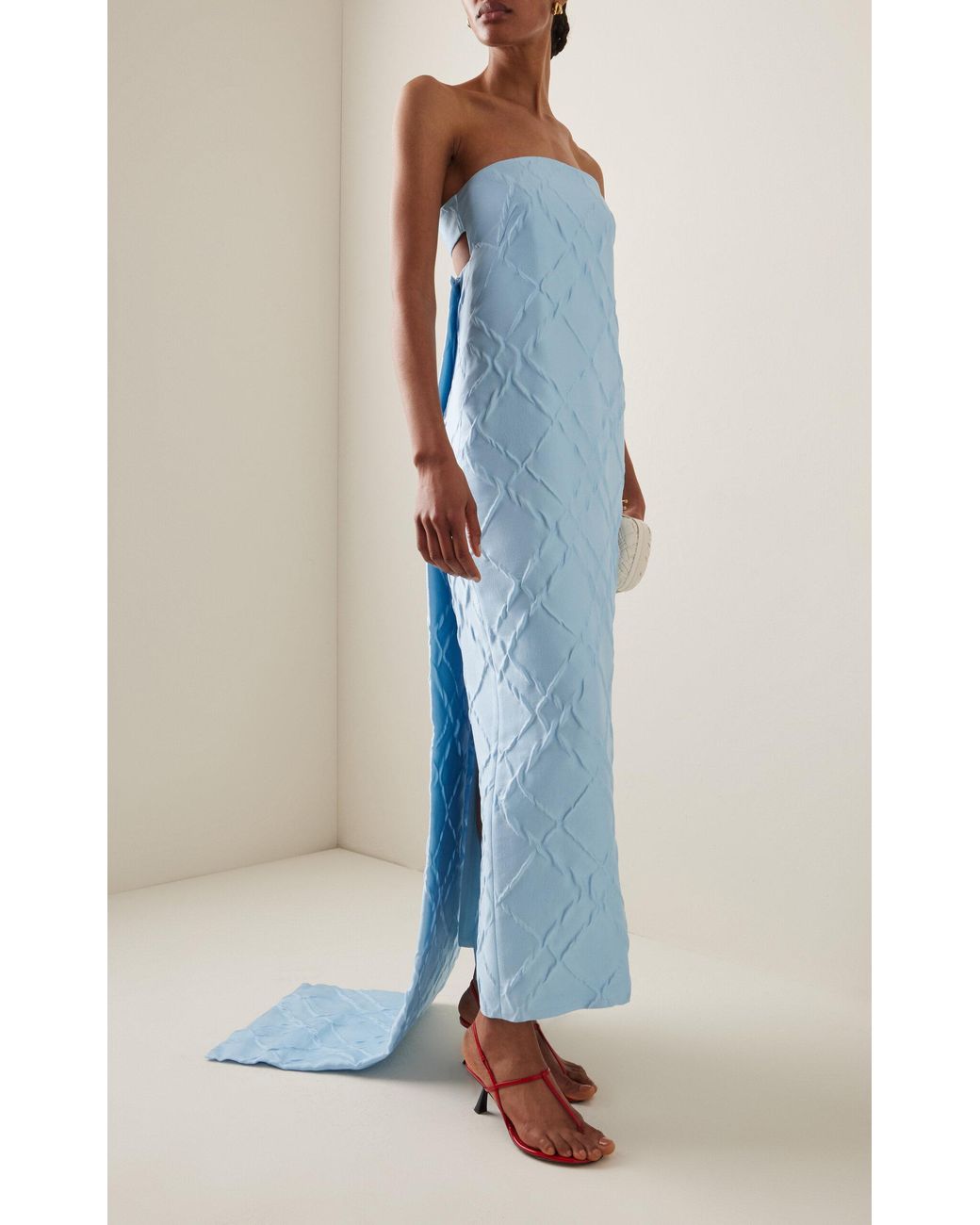 hattie jacquard maxi dress Hattie Dress In Ivory Geometric Jacquard