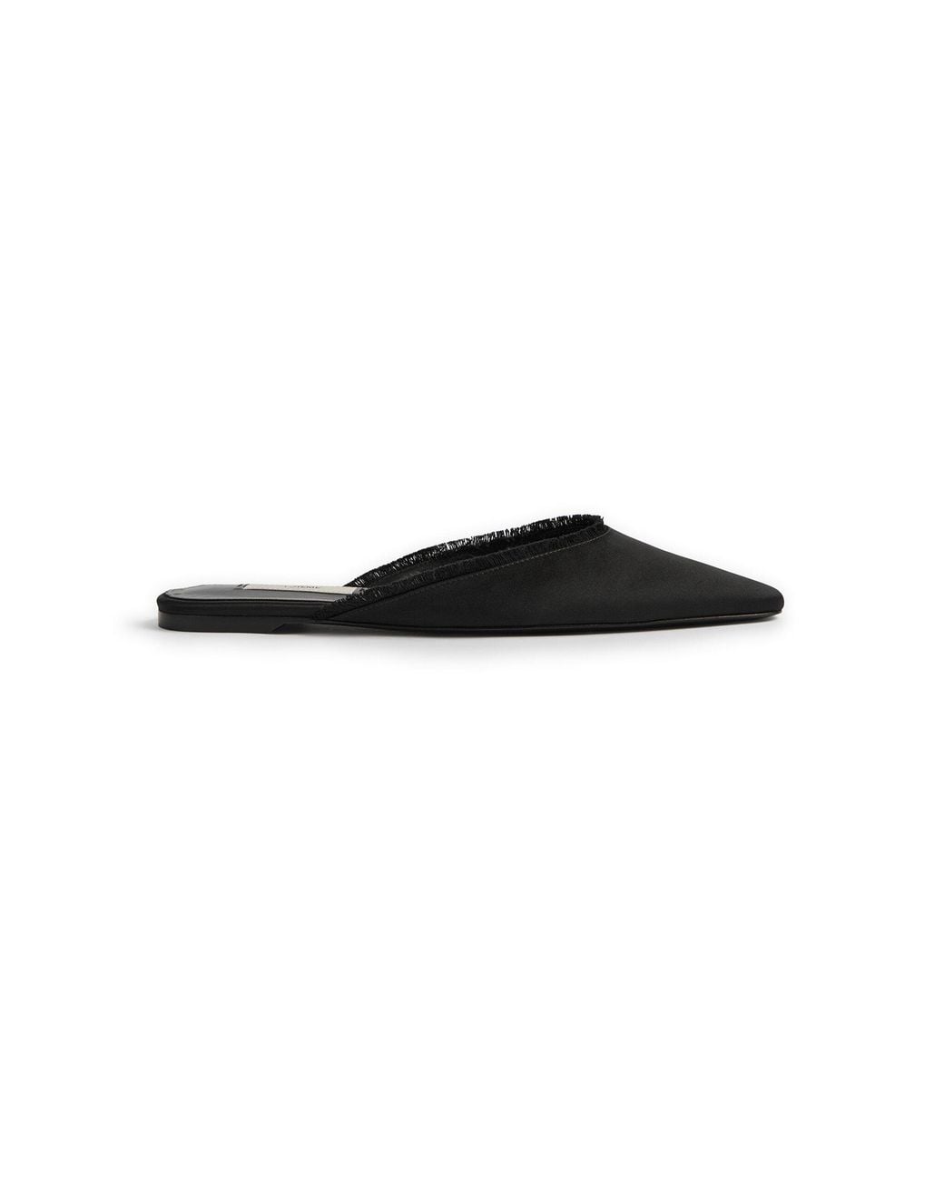 Totême Black Frayed Satin Lounge Slippers