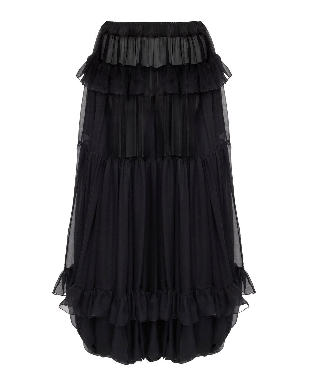Chloé Black Fluid Pleated Silk Pants