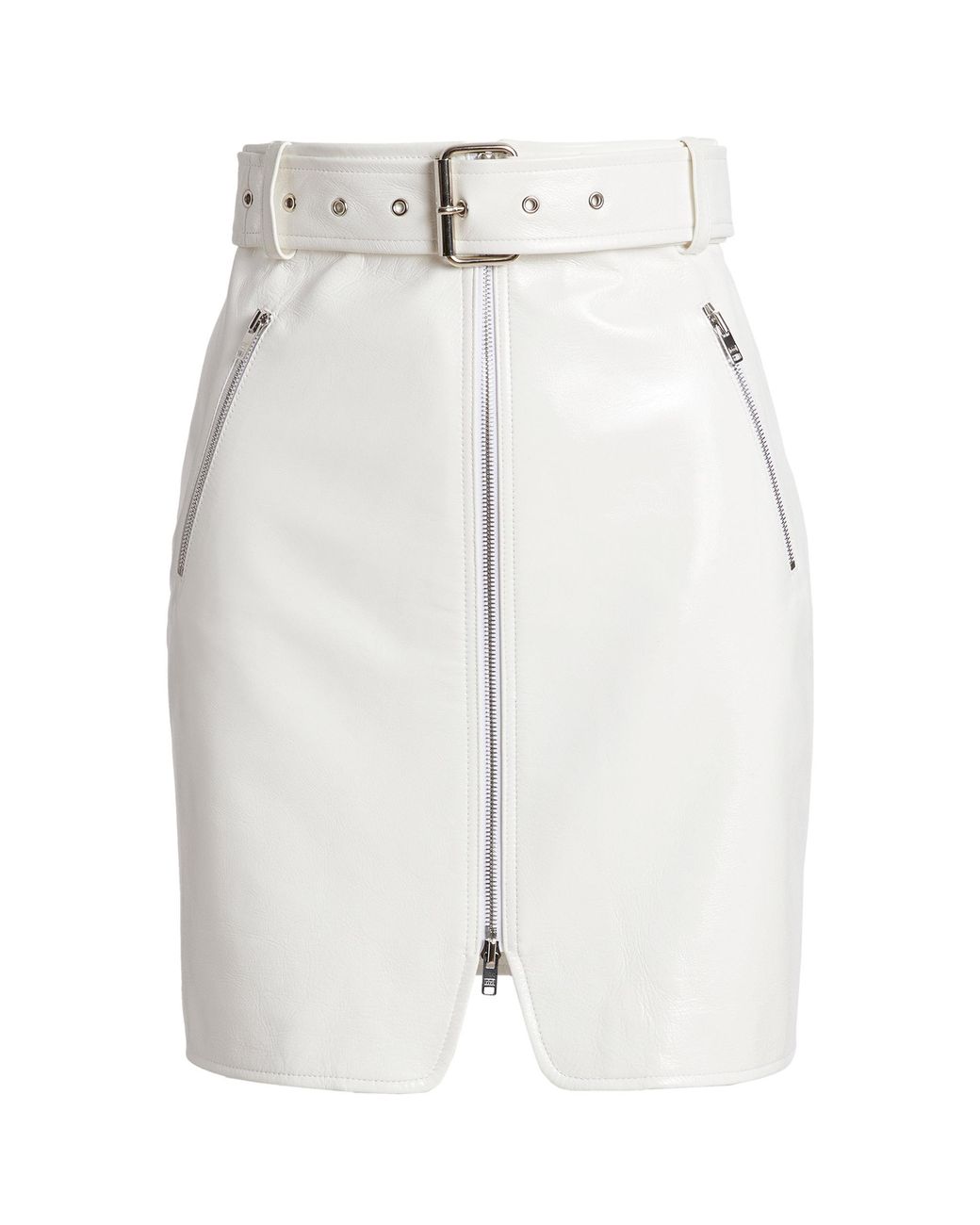 Khaite Luana Leather Skirt in White | Lyst