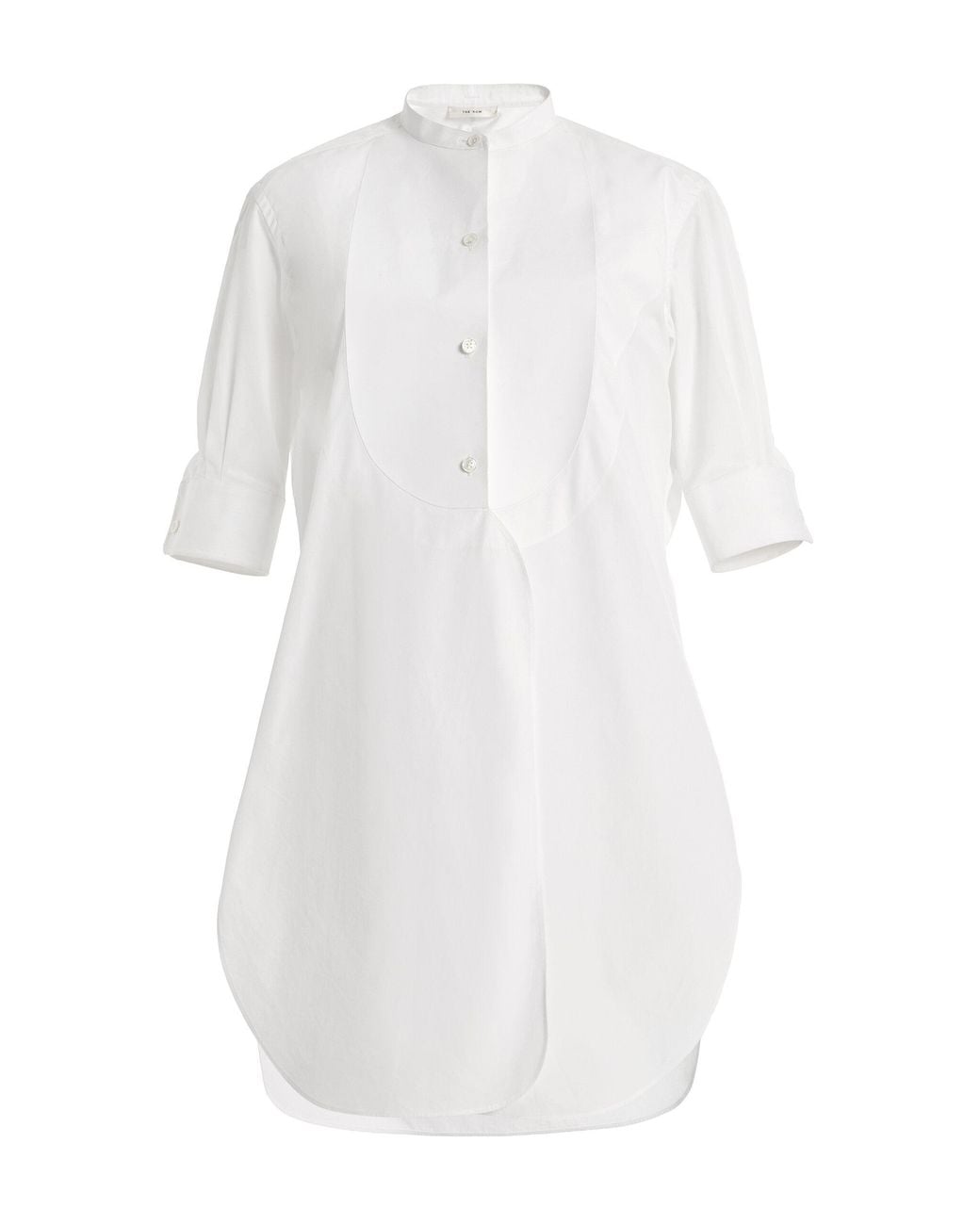 The Row White Elaris Cotton Poplin Bib Shirt