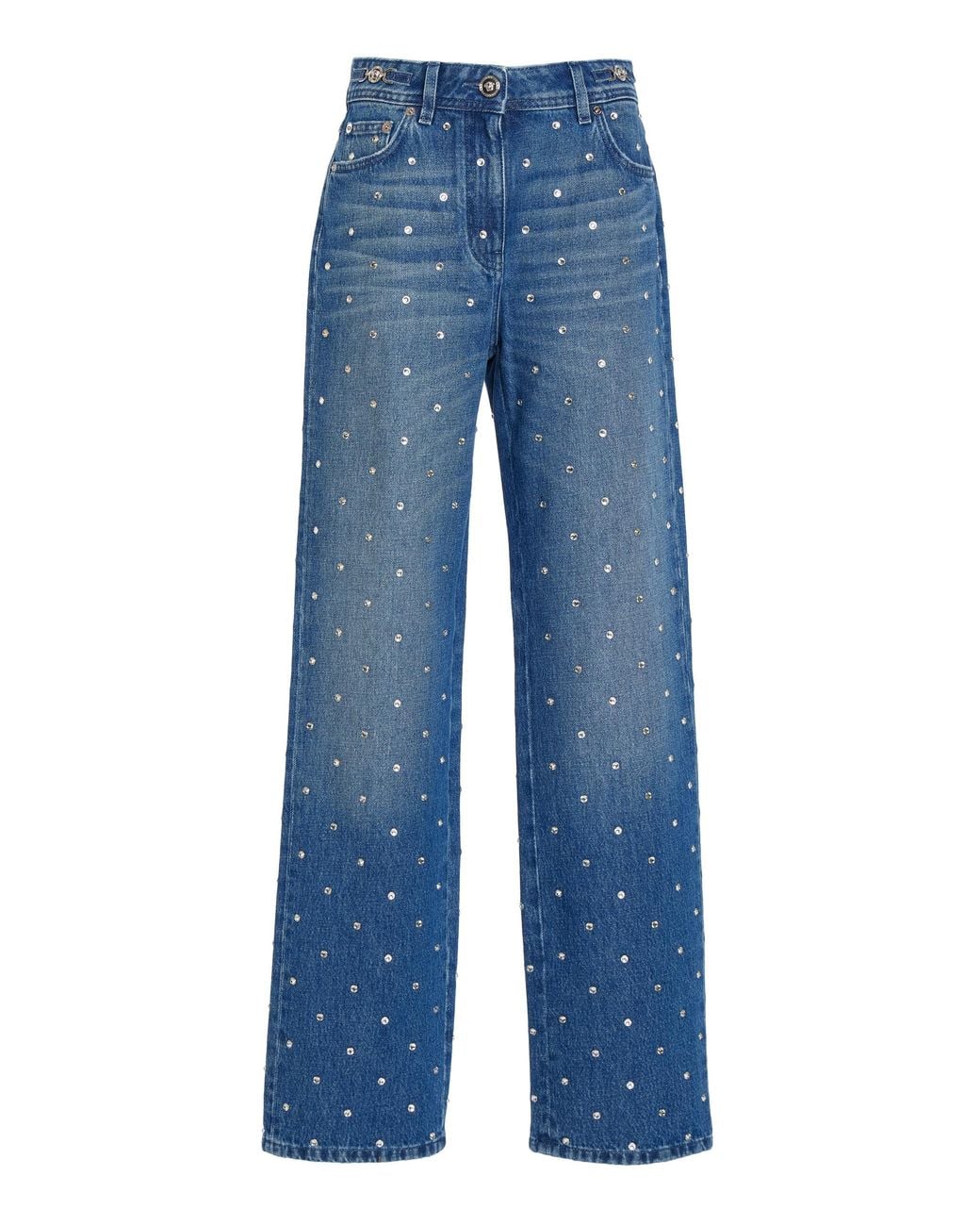 Versace Blue Cotton Straight-Leg Jeans