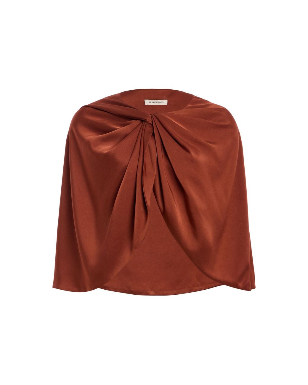 By Malene Birger Red Pinlos Draped Satin Cape