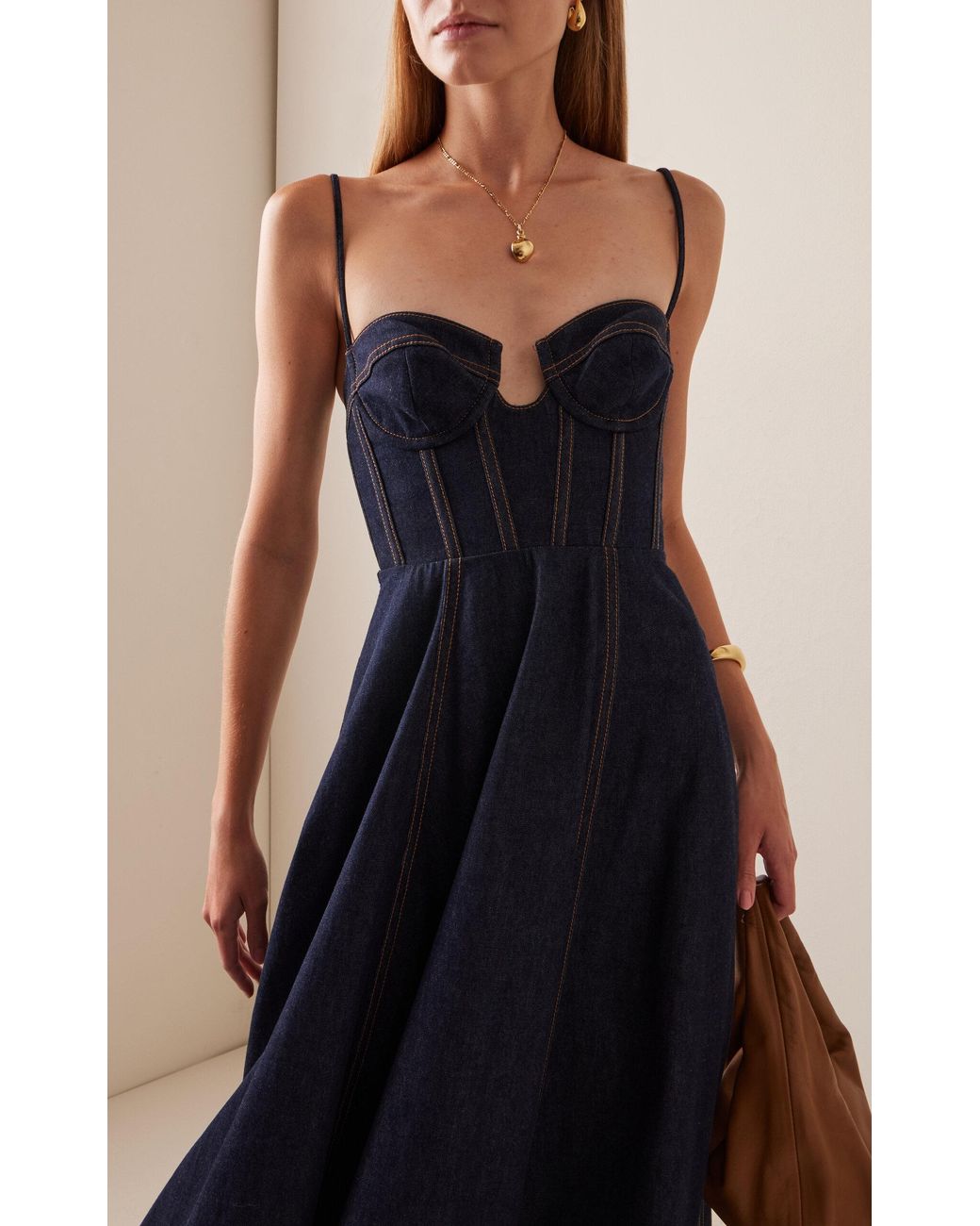 white christmas dresses Zimmermann Crush Embelished Denim Dress Blue Moon – blueandcream main image 0