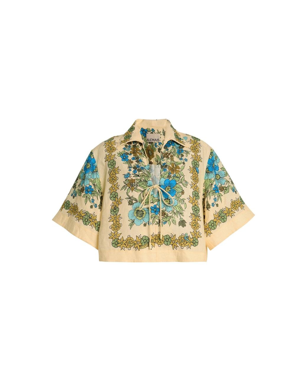 ALÉMAIS Multicolor Sophia Collared Linen Top