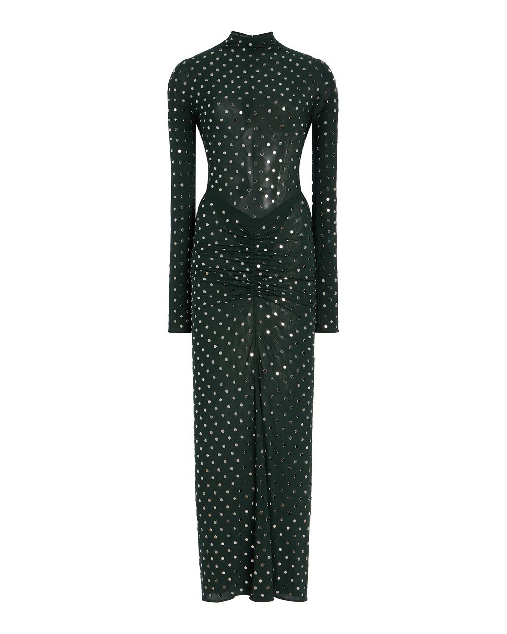 Alaa Ruched Crystal Jersey Maxi Dress in Green | Lyst