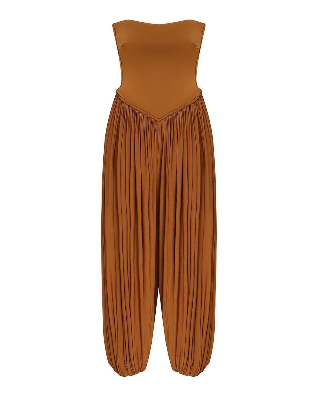 Zimmermann Brown Luna Strapless Jumpsuit