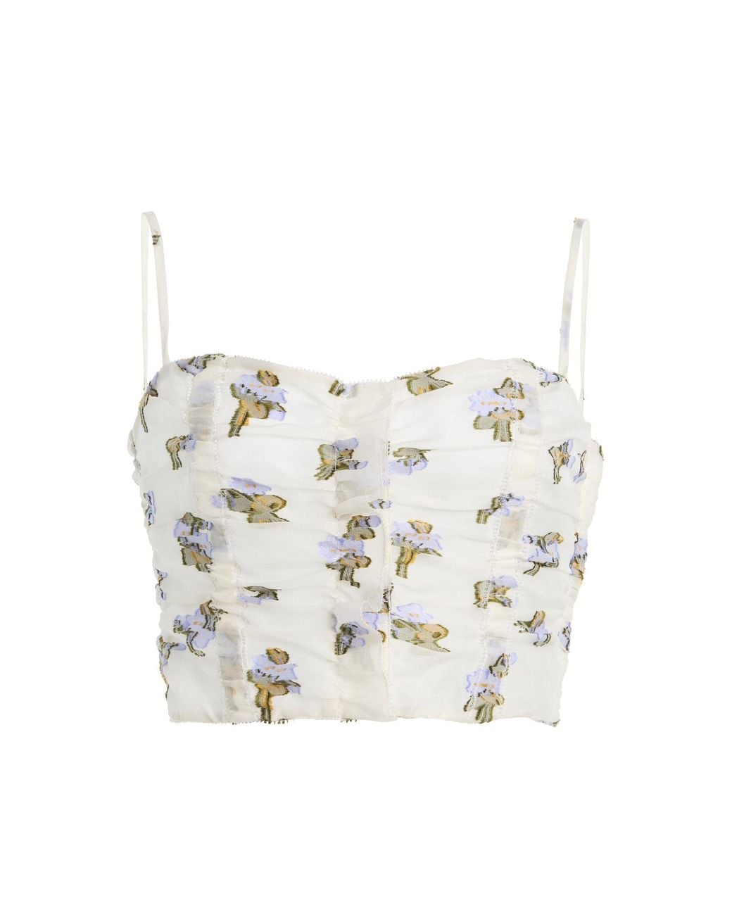 Ulla Johnson White Sylvette Fil Coupe Organza Bustier Top