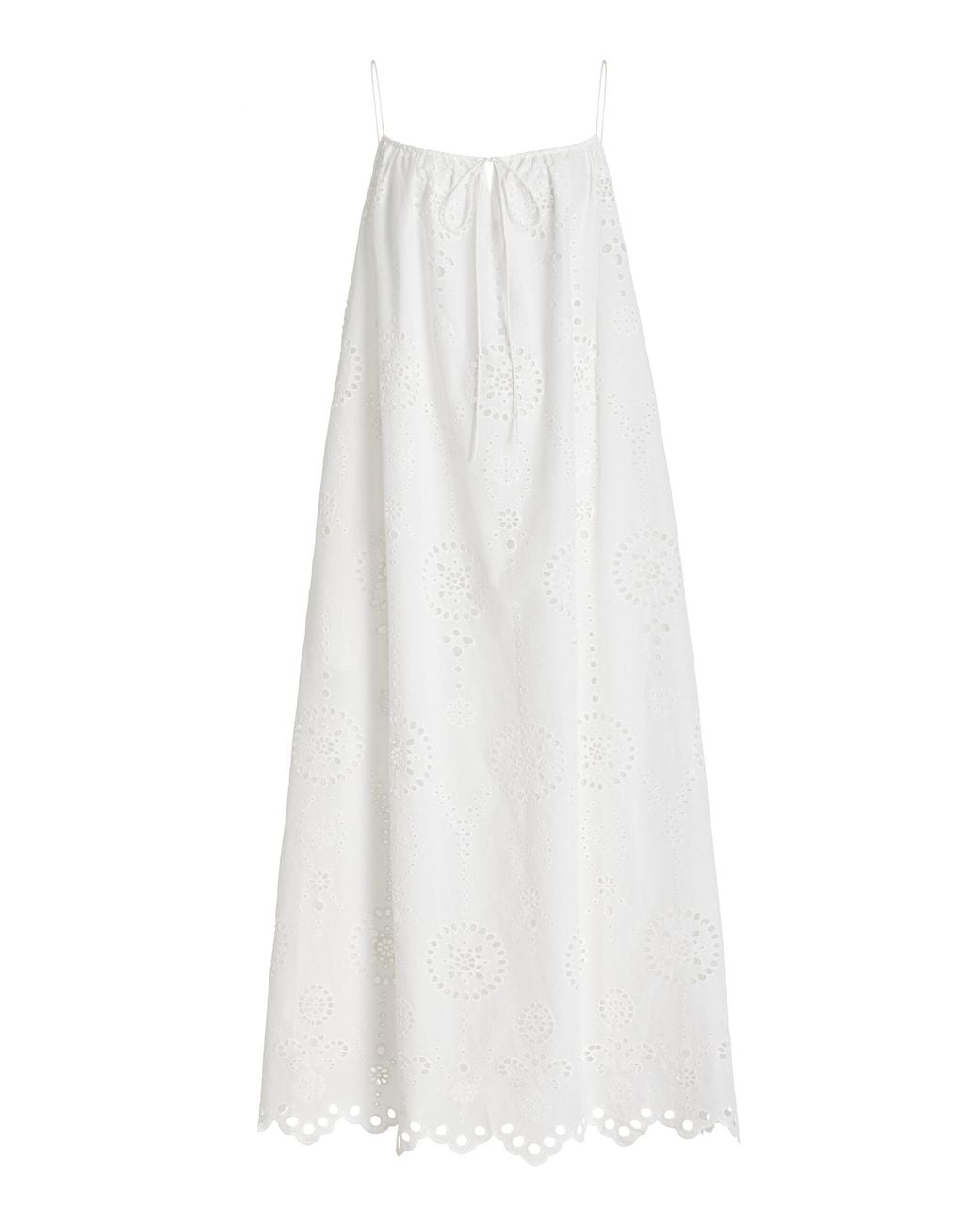 Matteau White Broderie Cotton Midi Dress