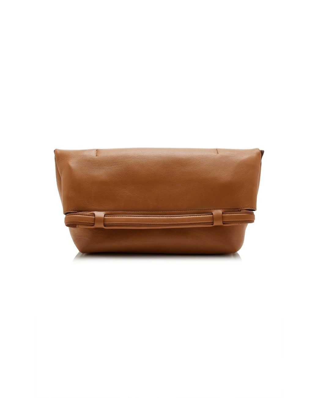 Janessa Leone Brown Small Auden Leather Clutch Bag